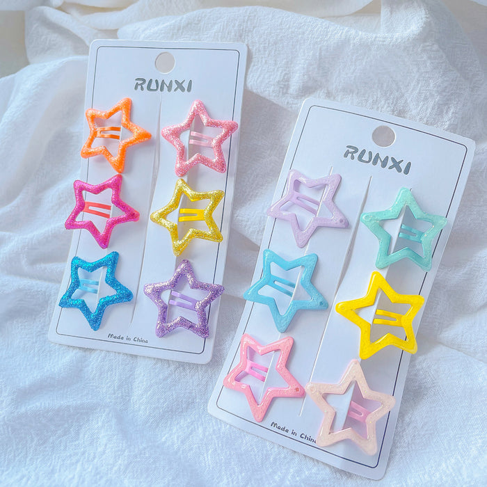 Wholesale  Star Drop Oil BB Clip Powder Hair Accessories Baby Hair Clip Bang Clip Head Accessories