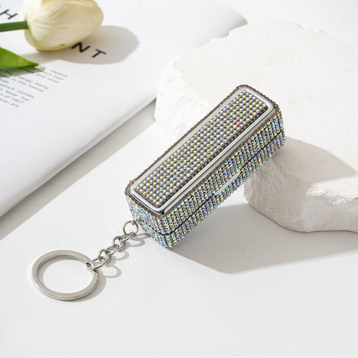 Wholesale Rhinestone Storage Empty Box with Makeup Mirror Keychain JDC-KC-ZY038