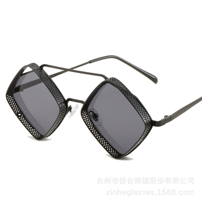 Wholesale Metal Rhombus Double-Bridge Sunglasses