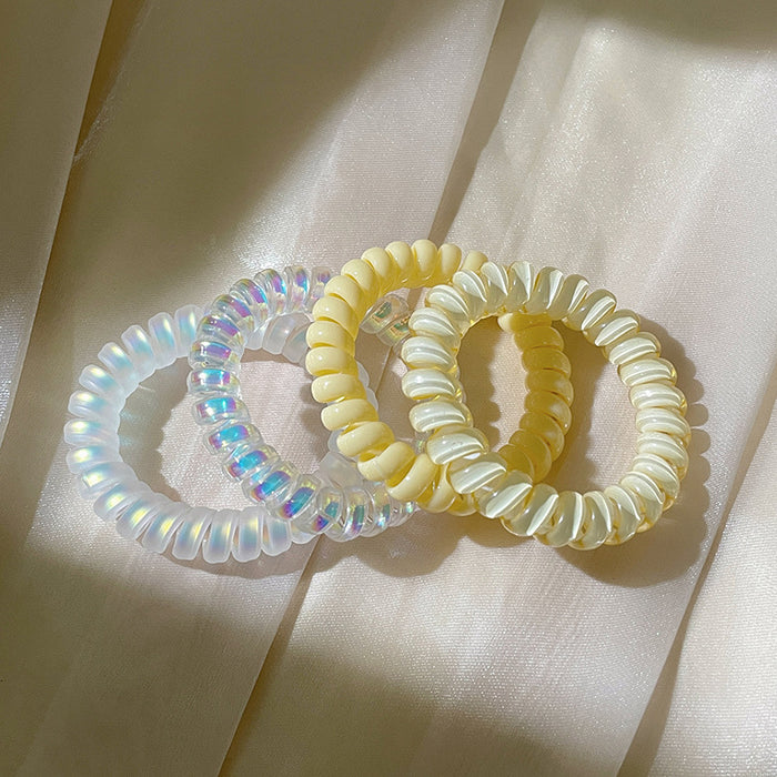 Wholesale Summer Gradual Color Telephone Line Hair Rope Girl's Hair Rope High Elastic Ball Hair Band Rubber Band Headwear