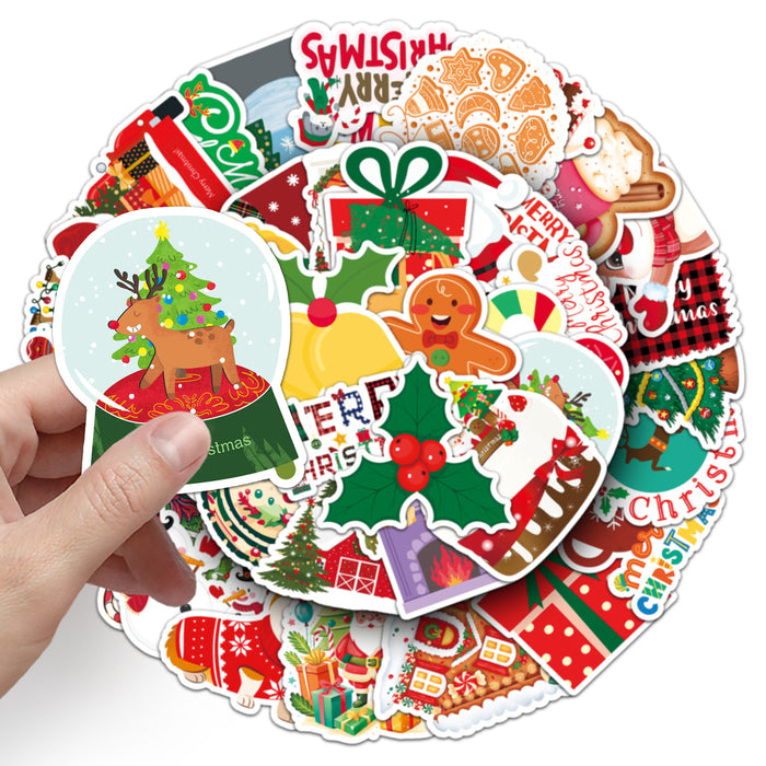 Wholesale 50pcs Christmas  Cartoon Holiday Decoration Stickers