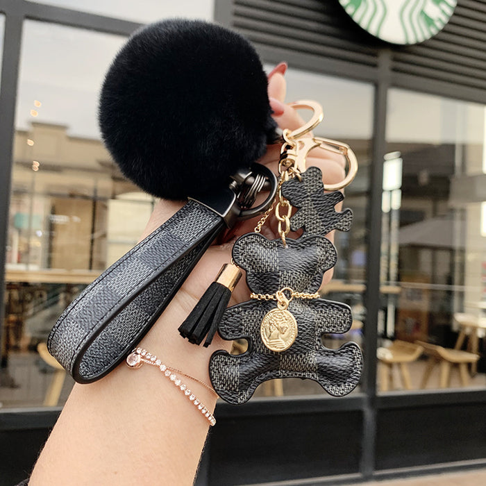 Wholesale Leather Cartoon Fur Ball Keychain (F) JDC-KC-ChengX001