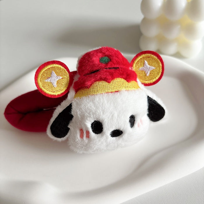 Wholesale New Year Cartoon Plush Hairpin Cute God of Wealth Cap BB Clip Creative New Side Clip Hair Accessories Headwear