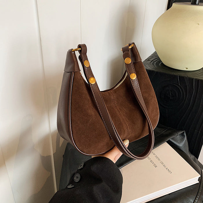 Wholesale Stylish Oil Wax Leather PU Crossbody Bag Urban Simplicity Dumpling Shape Gift