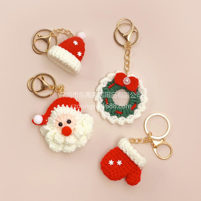 Wholesale Christmas Elements Hand Knitted Wool Keychains JDC-KC-DongY001