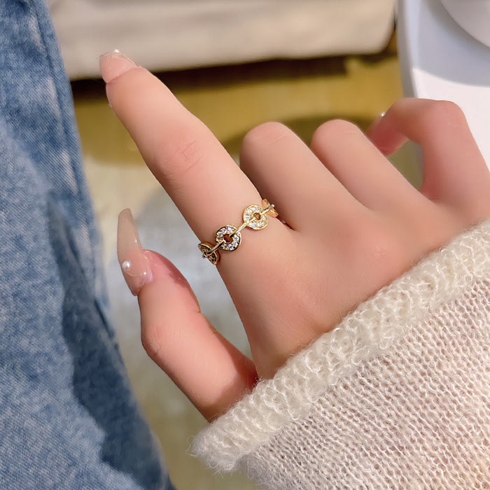 Wholesale Butterfly ring inlaid with zircon