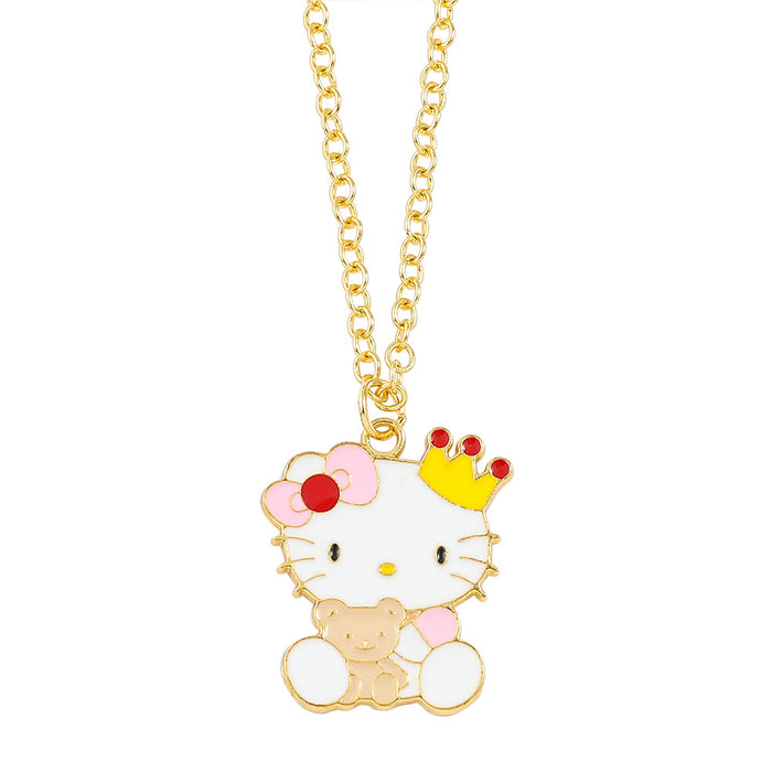Wholesale Cartoon cat necklace pendant rhinestone enamel jewelry