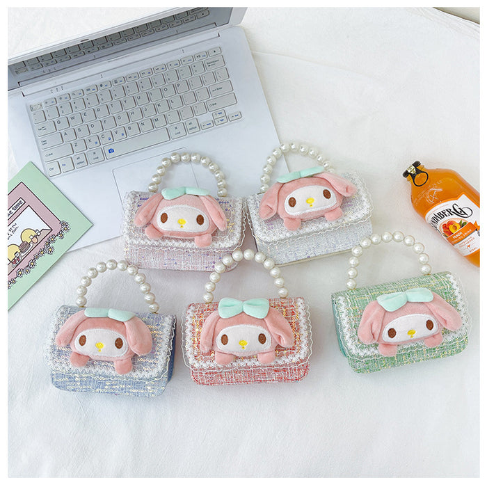 Wholesale PU Sequin Children's Accessories Bag Pearl Portable Shoulder Crossbody Bag JDC-SD-GM004