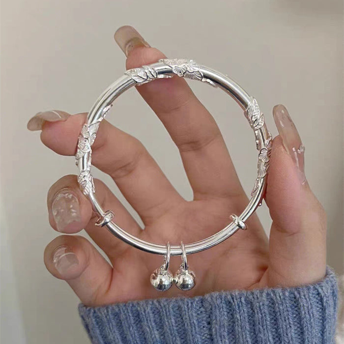 Wholesale Bracelet women's silver plated butterfly bell solid bracelet