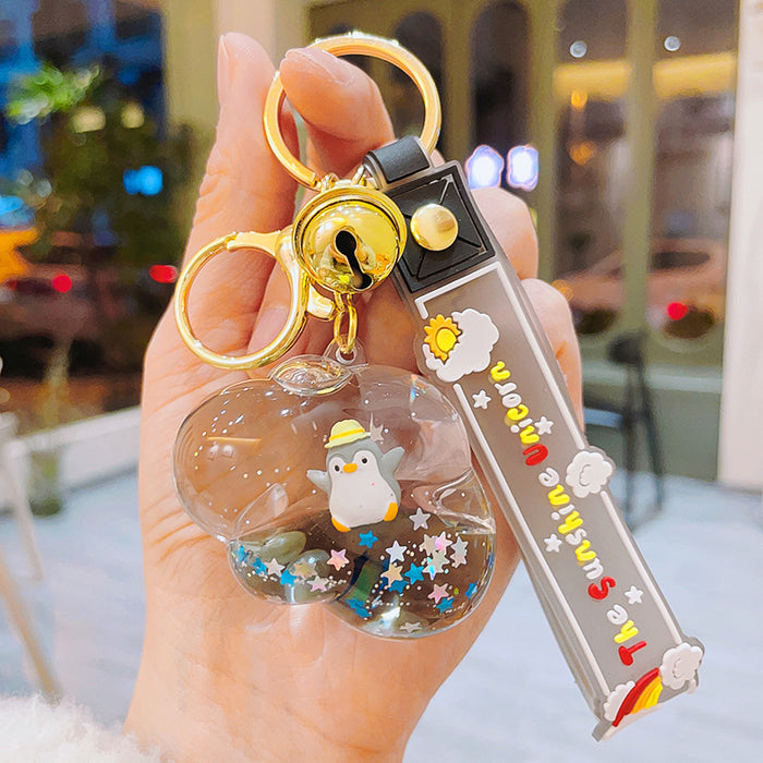 Wholesale Cartoon Floating Into Oil Quicksand Bottle Keychain JDC-KC-ShuoT013