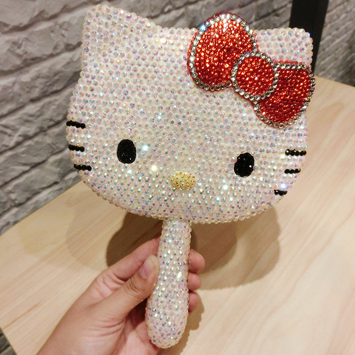 Wholesale Cartoon Cat Rhinestone Plastic Beauty Mirror JDC-VM-MingJu001