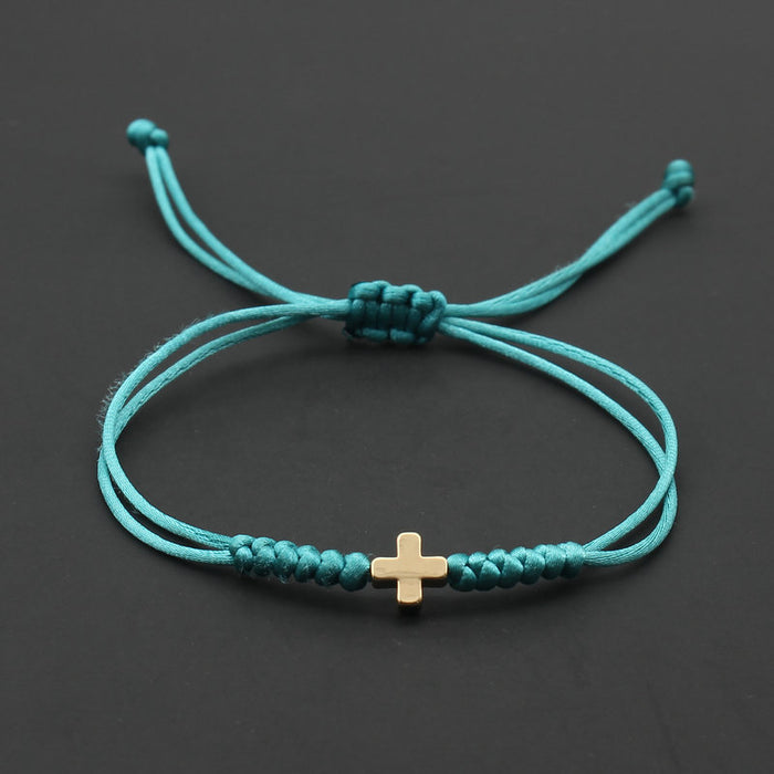 Wholesale Hand Woven Adjustable Fashion Gold Cross Bracelet JDC-BT-SX016