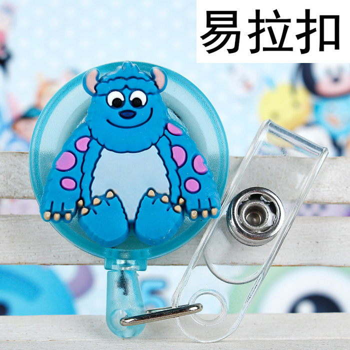 Wholesale Cartoon Badge Scroll Retractable Plastic Keychain JDC-KC-LuoKe004