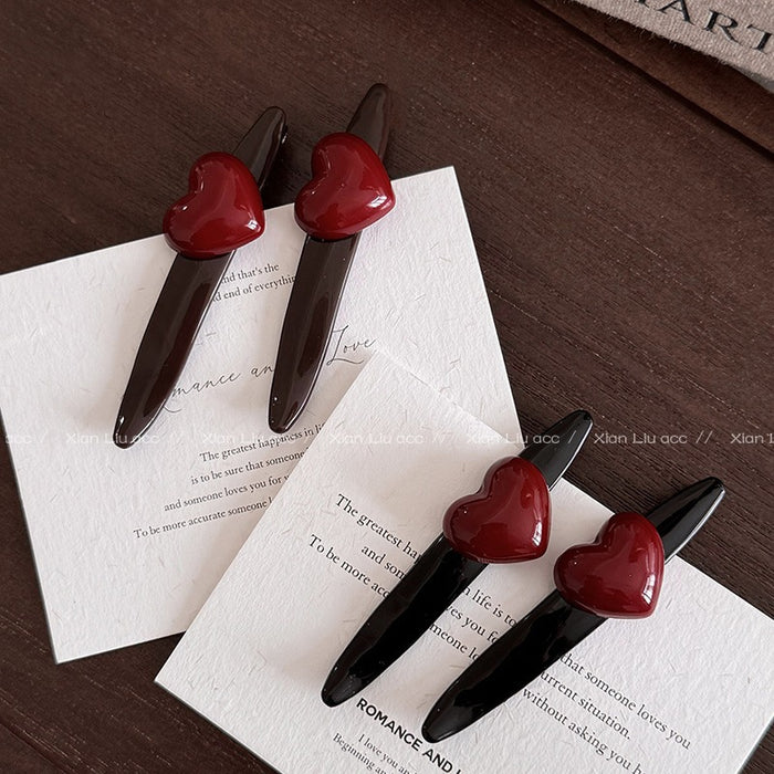 Wholesale Simple heart-shaped one character clip, side clip, forehead clip, hair accessory, hair accessory