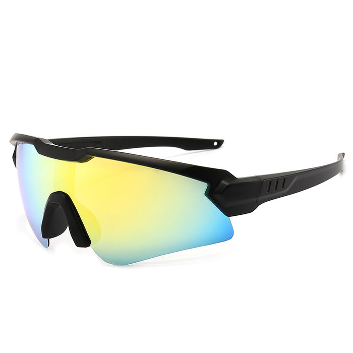 Wholesale New one-piece polarized sports sunglasses, outdoor windproof riding sunglasses, fashionable large frame colorful glasses