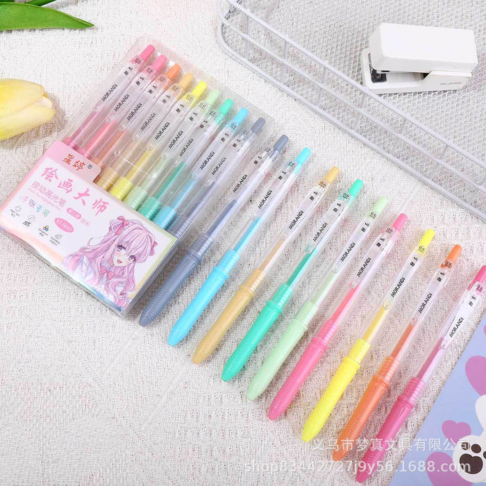 Wholesale 9pcs/ box Painting Hand Account Pen Set Large Capacity Color Press Pen