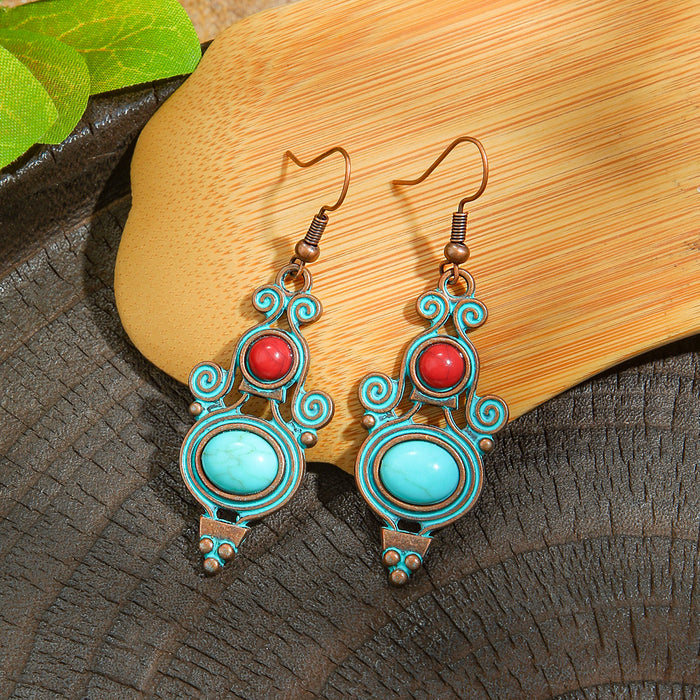 Wholesale Vintage Ethnic Geometric Earrings Fashion Jewelry Accessory MOQ≥2