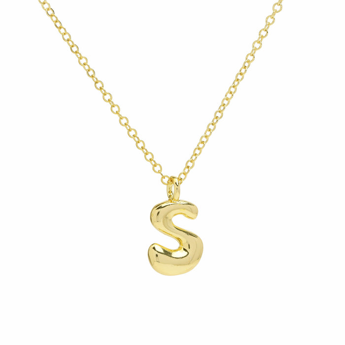 Wholesale 18k Brass Glossy Balloon 26 English Letters Necklace JDC-NE-BaiYi005