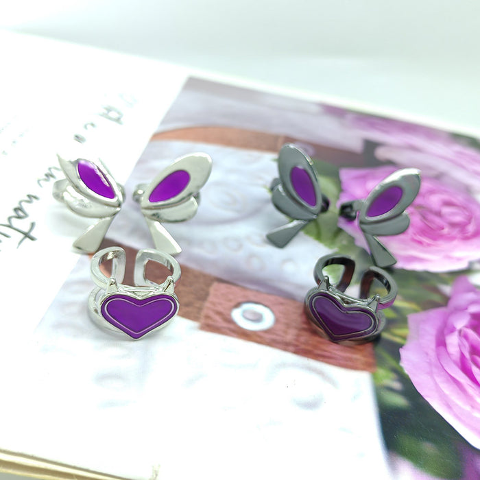 Wholesale Metal butterfly ring with jewelry around the ring