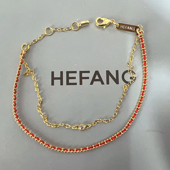 Wholesale Woven Red Rope Double Layer Bracelet, Birthyear Red Hand Rope