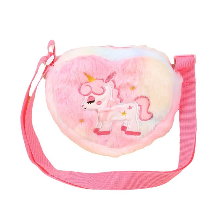 Wholesale Cartoon Cute Plush Small Shoulder Bag Heart Unicorn for Children