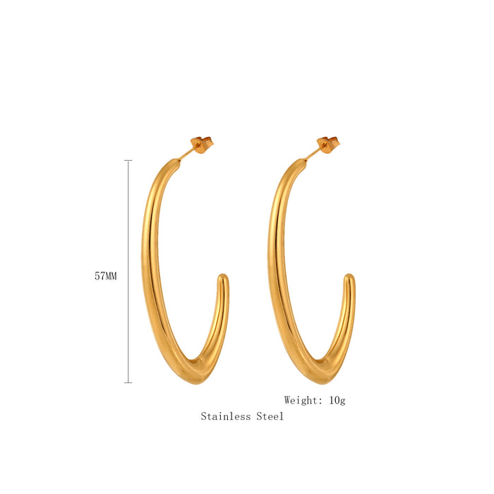 Wholesale Personalized, fashionable, irregular stainless steel earrings with a high-end feel, titanium steel earrings with color retention
