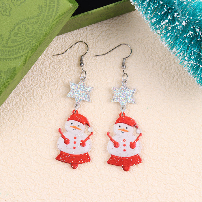 Wholesale Christmas earrings snowman Christmas tree snowflake acrylic earrings personality earrings ear jewelry