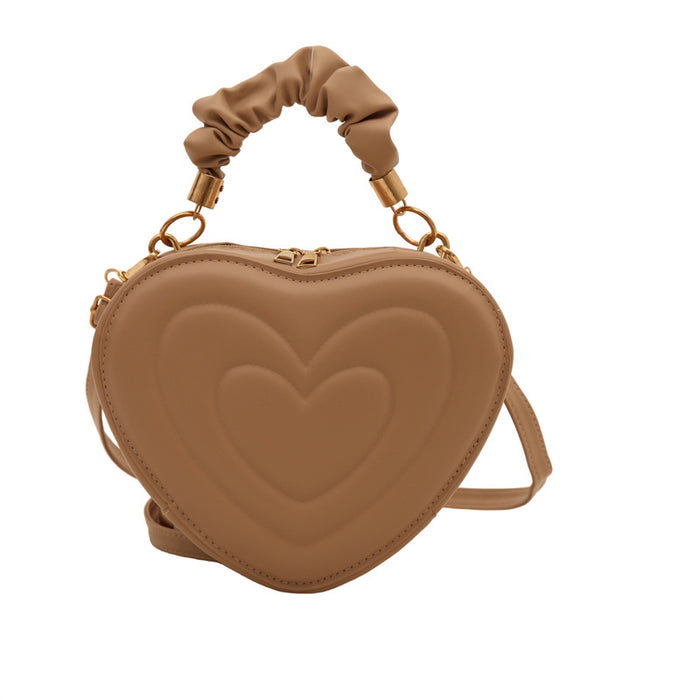 Wholesale Stylish Heart Shaped PU Crossbody Bag for Women Black