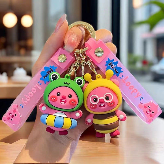 Wholesale Ruby Keychain Pendant Little Beaver Doll Bag Pendant Creative Key Chain Doll Machine Gift