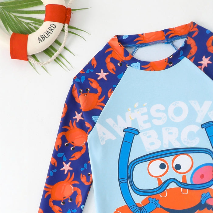 Wholesale Children's swimsuit one-piece long sleeved surfing swimsuit swimsuit