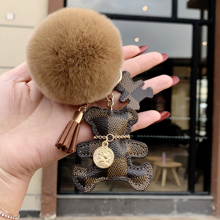 Wholesale Leather Cartoon Fur Ball Keychain (F) JDC-KC-ChengX001