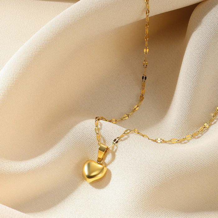 Wholesale Fashion Versatile 18K Gold-Plated Heart Clavicle Chain Necklace