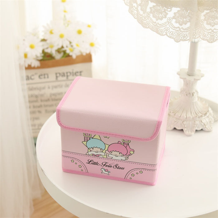 Wholesale Leather Cartoon Desktop Storage Box Foldable Flip Dustproof Cosmetic Case (S) JDC-CS-YC001