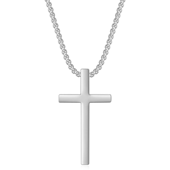 Wholesale Glossy Simple Titanium Steel Cross Pendant Female Personalized Stainless Steel Necklace Wholesale Laser Logo