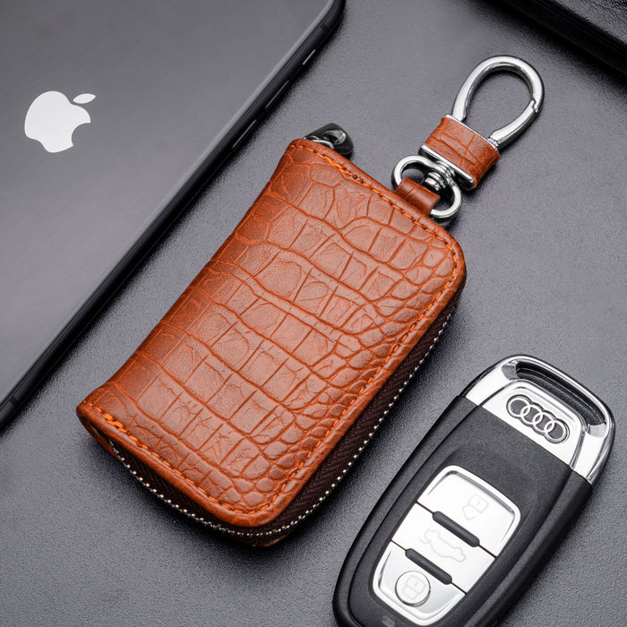 Wholesale Business Universal Car Key Bag Crocodile Pattern Zipper Car Key Protection Cover Car Supplies JDC-KC-XQ001