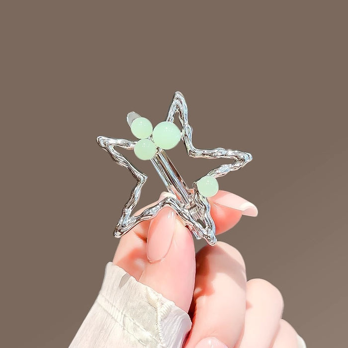 Wholesale Pearl star hairpin, forehead, broken hair, side clip, duckbill clip, edge clip, cute clip