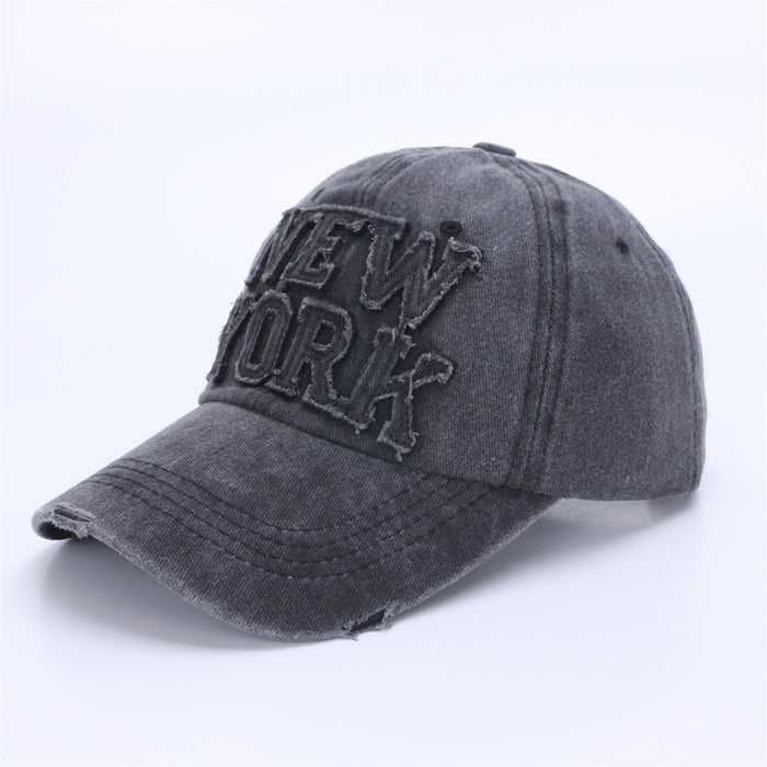 Wholesale Retro soft top duckbill hat, fashionable street photography, trendy sun hat, embroidered letter baseball hat for men and women