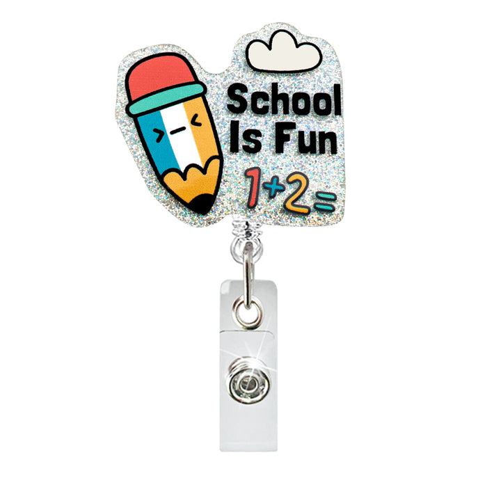 Wholesale Acrylic Planet Rainbow Rocket Pencil Teacher Student Scroll Keychain JDC-KC-ZhuoJin002