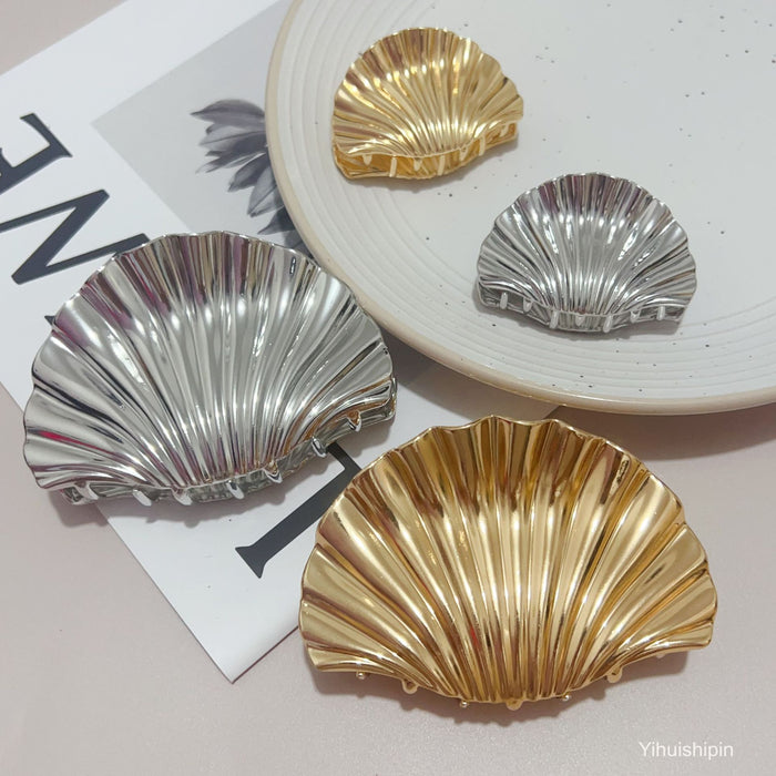 Wholesale Metal Shell Shape Large Shark Clip Hairpin Women's Personalized Hair Grab Clip