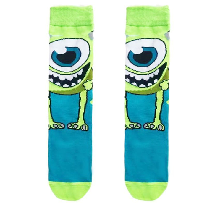 Wholesale Big Eyed Monster Men's Alien Cartoon Cotton Middle Socks JDC-SK-HuiHe042