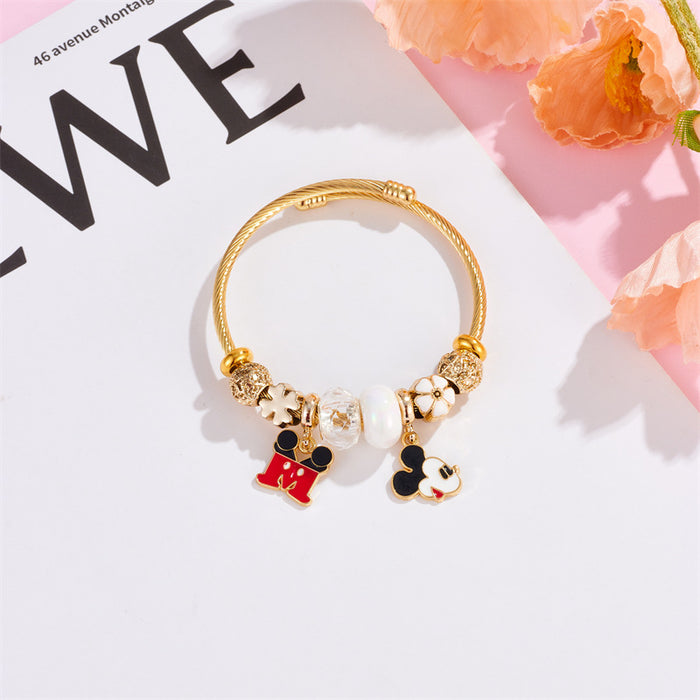 Wholesale Cartoon Beaded Opening Alloy Bracelet JDC-BT-xiaobo008