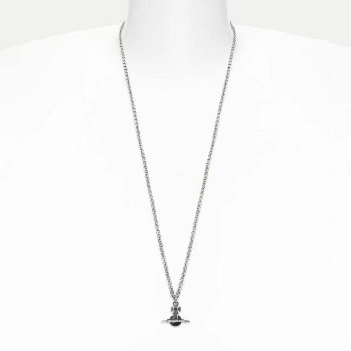 Wholesale Gray Orb Planet Necklace for Women Saturn Pendant Sweater Chain