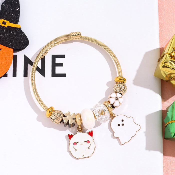 Wholesale Cartoon Stainless Steel Bracelet Magic Hat Witch Design MOQ≥2