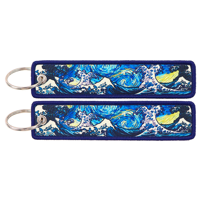 Wholesale Japanese Wave Weaving Marks Keychain Fabric Keychain Accessories