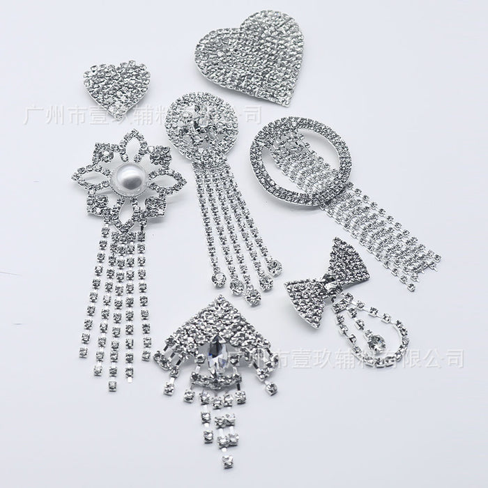 Wholesale DIY bow rhinestone brooch crystal corsage DIY craft accessories pendant