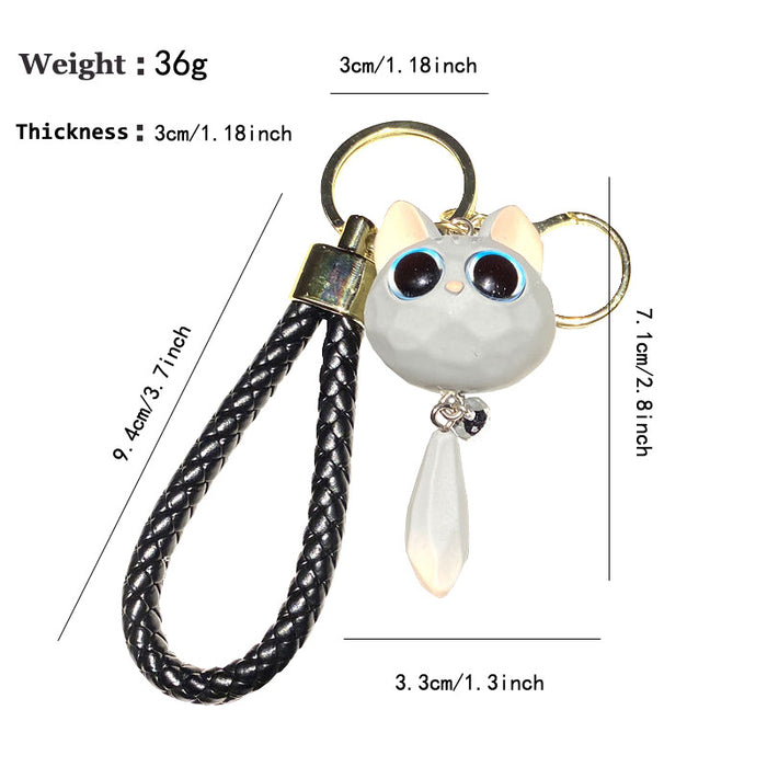 Wholesale Cute Cat Keychain Cartoon Big Eye Keyring for Backpack Car Key Accessory Gift MOQ≥2