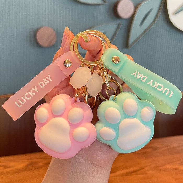 Wholesale  cute kitten claw keychain pendant doll key chain car schoolbag pendant small gift