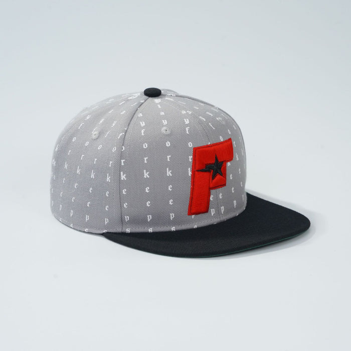 Wholesale Flat edge hat embroidered with letters, hard gray top duckbill cap