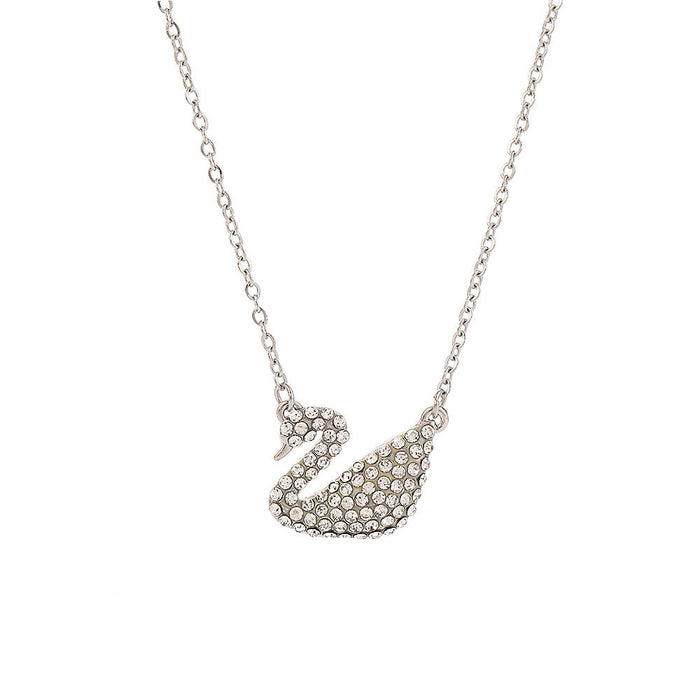Wholesale Diamond-encrusted swan necklaces come in a variety of colors