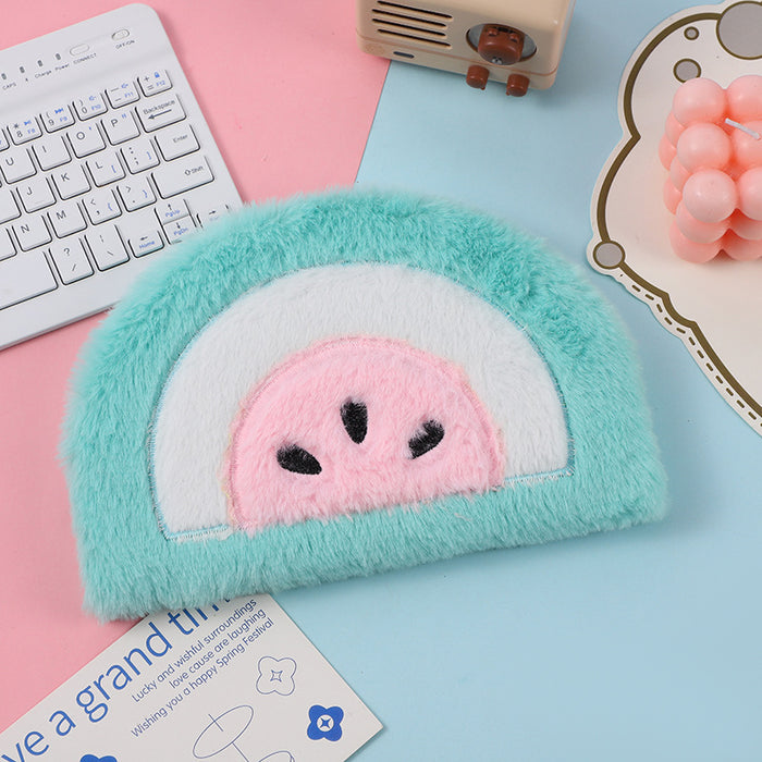 Wholesale Creative semicircle plush book cartoon student color notepad children' s rainbow cute diary